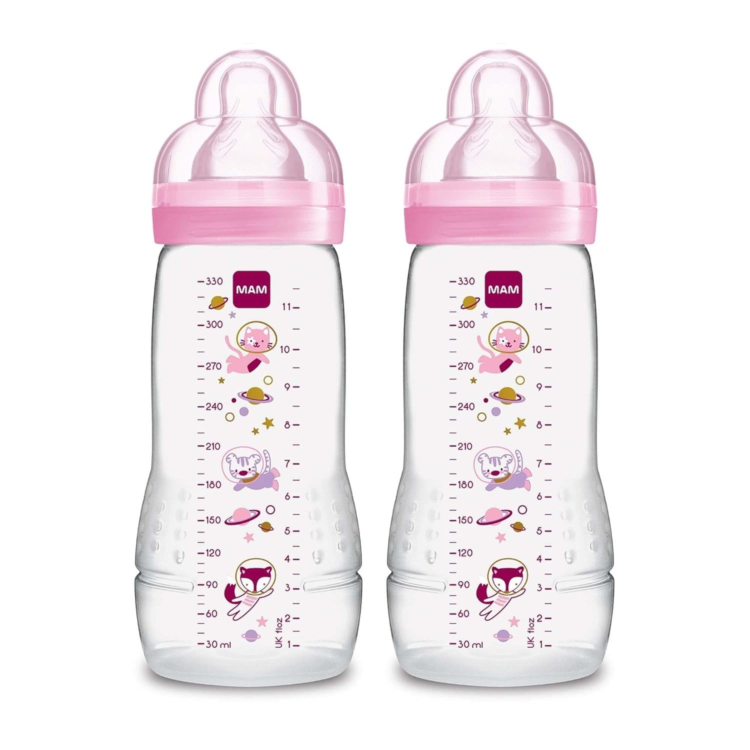 MAM Easy Active Baby Bottle 11oz, Easy Switch Between Breast and Bottle, Easy to Clean, 4+ Months &