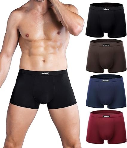 wirarpa Men's Breathable Modal Microfiber Trunks Underwear Covered Band Multipack