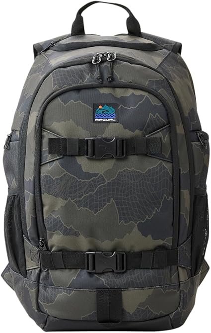 Rip Curl Men's 33L Posee Search Backpack with Laptop Section, Sunglasses and Drink Bottle Pocket, Bl