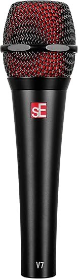 SE Electronics V7 Black Studio Grade Handheld Supercardioid Microphone with Shock Mount (Black)