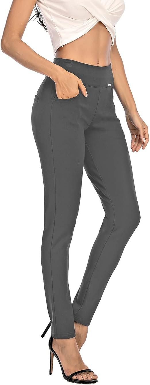 neezeelee Dress Pants for Women Comfort Stretch Slim Fit Leg Skinny High Waist Pull on Pants with Po