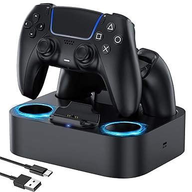 LVFAN PS5 Controller Charger Station, Fast Charging Dock for PlayStation 5 Controllers, Dual Control