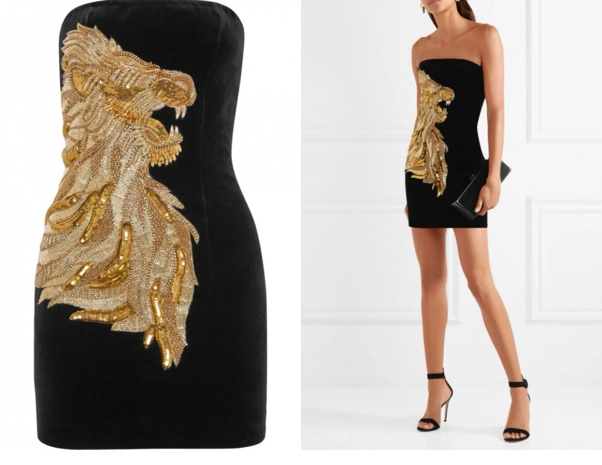 Balmain Crystal Gold Embellished Lion dress- With Tags- 38FR