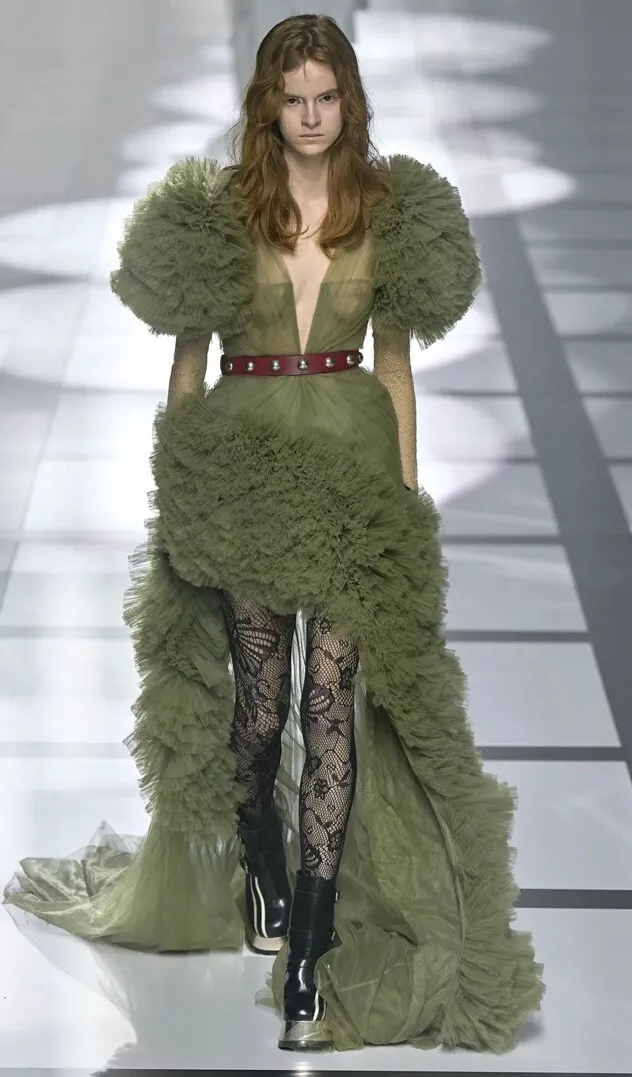 Gucci Belted Tulle Green Gown dress- With Tags- RRP$22,000 USD + Tax