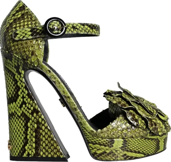 DOLCE & GABBANA Shoes Green Leather Ankle Strap Heels Sandals EU39/US8.5 3480usd