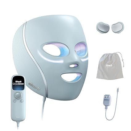 Shark CryoGlow LED Face Mask (FSA/HSA Eligible*) with Under-Eye Cooling, Anti-Ageing & Blemish Repai