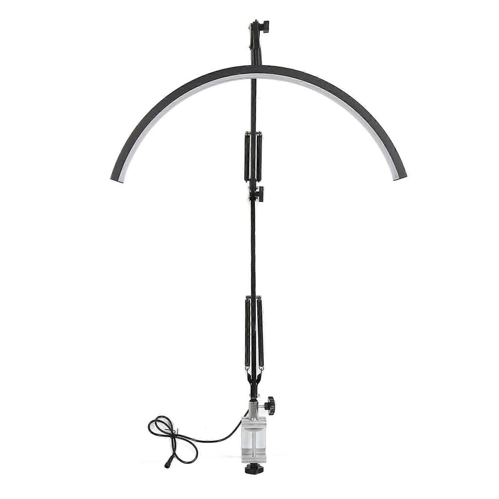 LED Beauty Desk Lamp with Clamp 3 Color Lighting Half Moon U Shaped Clip On Lamp for Studying Eyebro