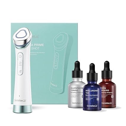 Centellian 24 Prime Facial Toning Device - 2-in-1 (Tingle Shot) + 3 Boosting Ampoules Set (3 x 1.01f
