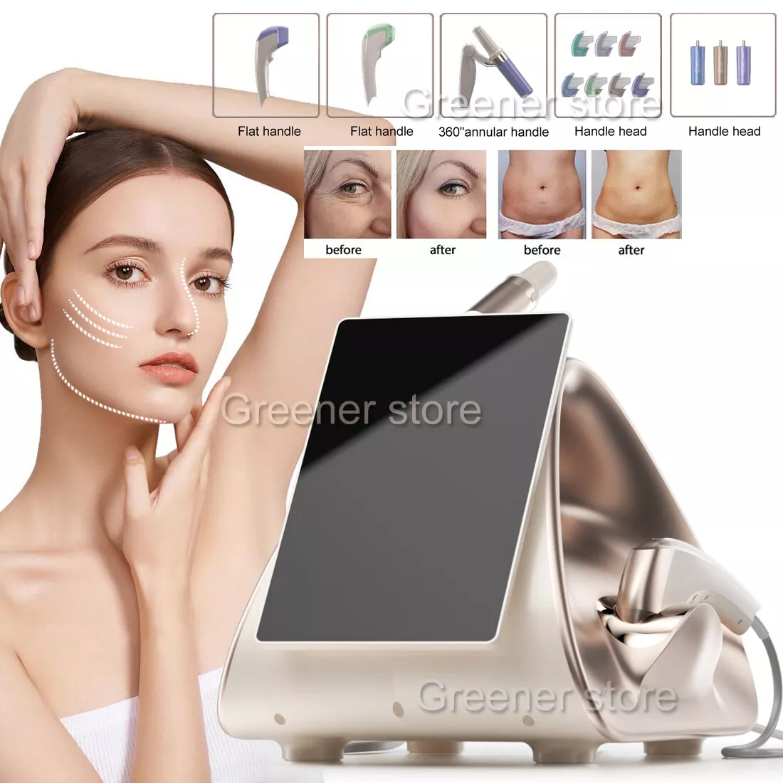 3in1 Professional Skin Tightening Reshape Facial Lift 360° Anti-Wrinkle Machine