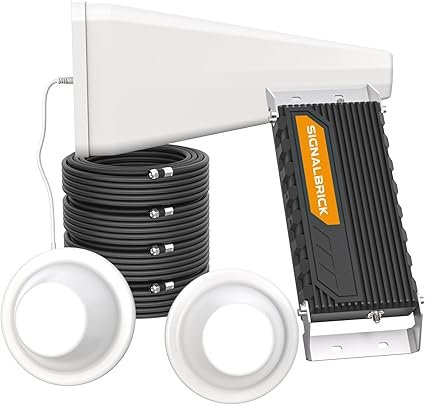 Cell Phone Booster for Building-2 Interior Dome Antennas, Compatible with All U.S. Carriers, Coverag