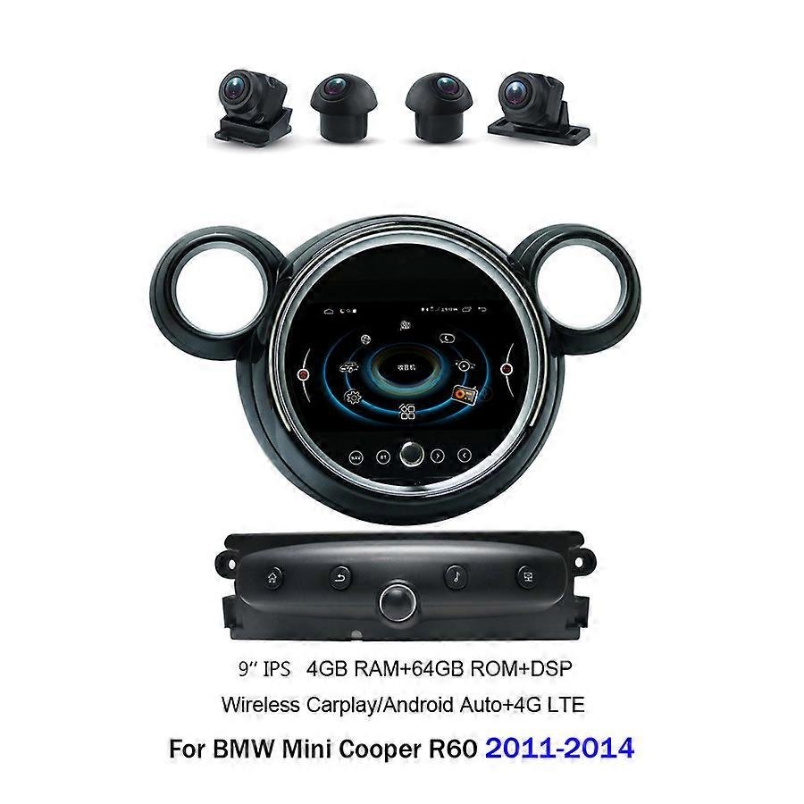 IPS 720P CarPlay 9" Android 10.0 Car Multimedia Player GPS Stereo For BMW Mini Cooper R56 R60 2007-2