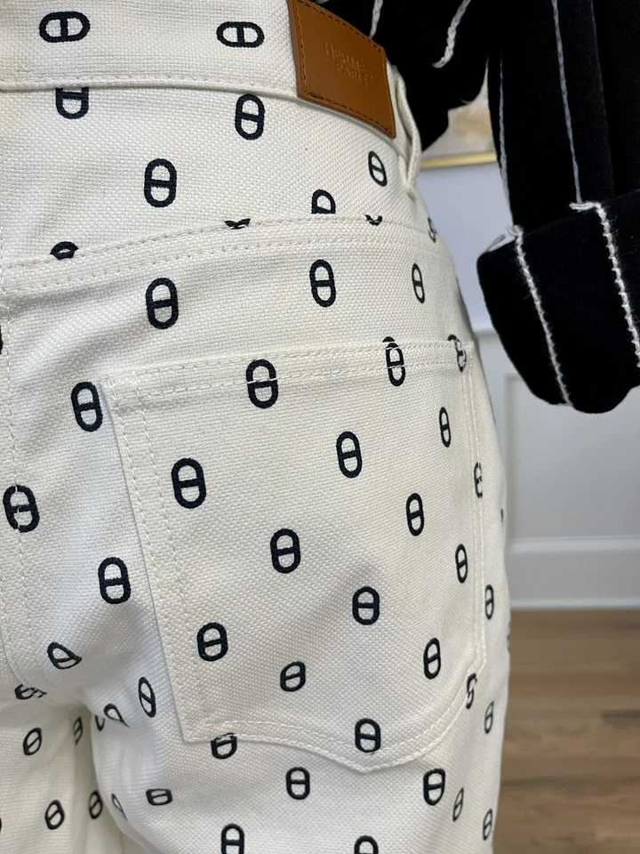 BNIB Hermes Chaine D’ancre 5 Pocket Pants Blanc Casse White Size 40