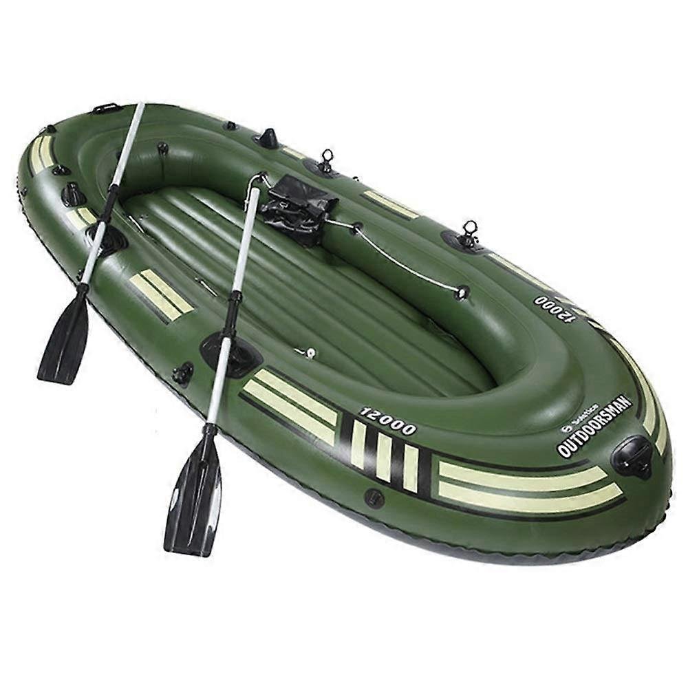 Inflatable Kayak Dinghy Kit with Kit and Rowing Camouflage Deluxe Edition for Water Sports