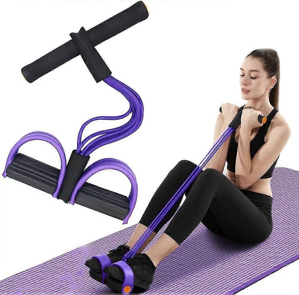 2025 Multifunction Tension Rope, 6-tube Elastic Yoga Pedal Puller Resistance Band, Natural Latex Ten