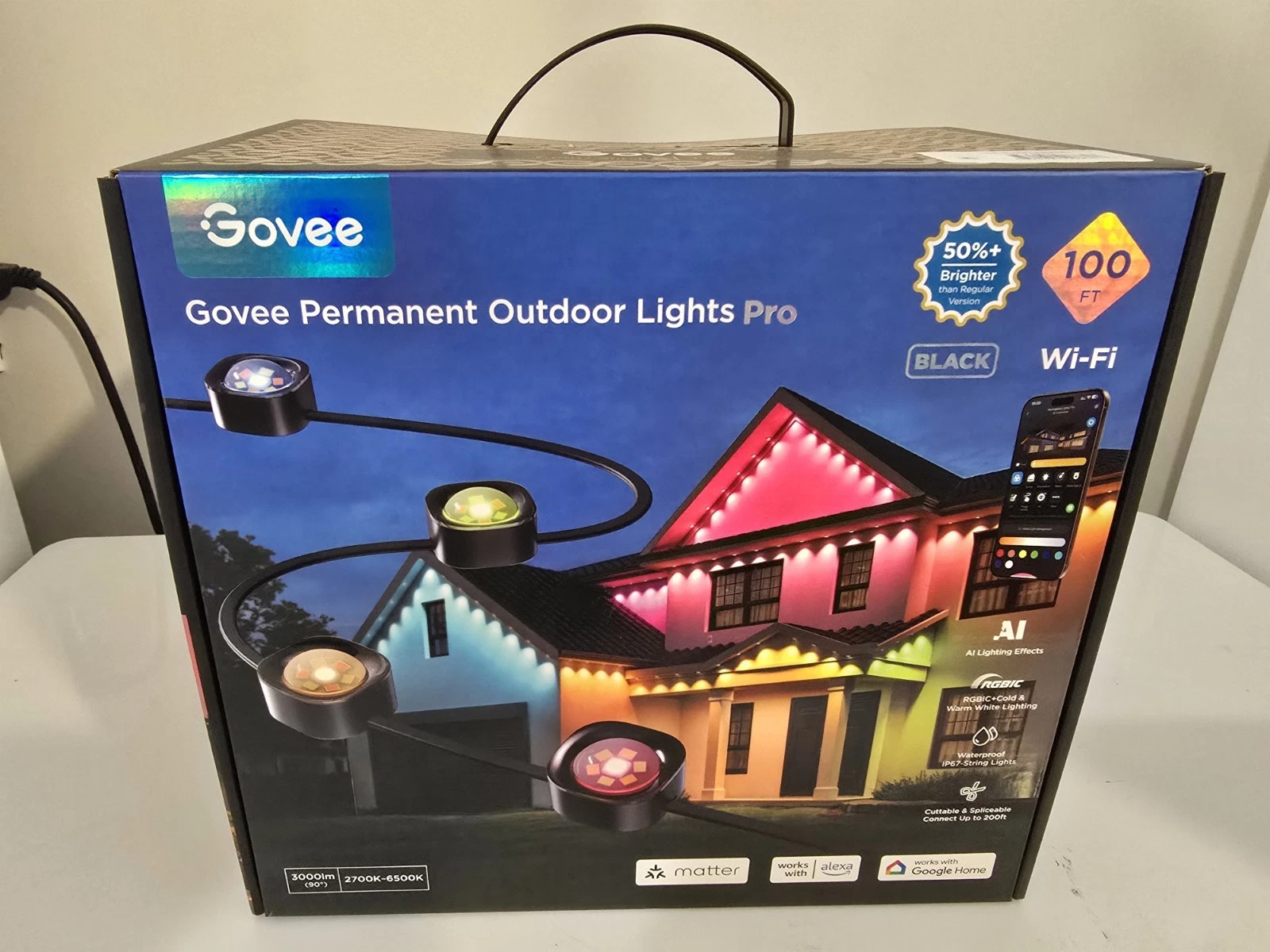 Govee Permanent Outdoor Lights Pro 100FT Latest Model H806A - BLACK