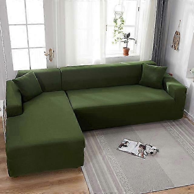 Waterproof Elastic Corner Sofa Covers 1/2/3/4 Seats Solid Couch Cover L Shaped Sofa Slip Cover Prote